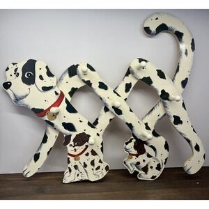 Vintage Accordion Hook Dalmatian Dog Wall Folding Wall Hanger Kid Playroom Decor